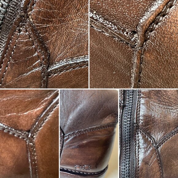 BED STU Manchester Distressed Brown Leather Tall Riding Boots BedStu Size 6.5 - Picture 8 of 16